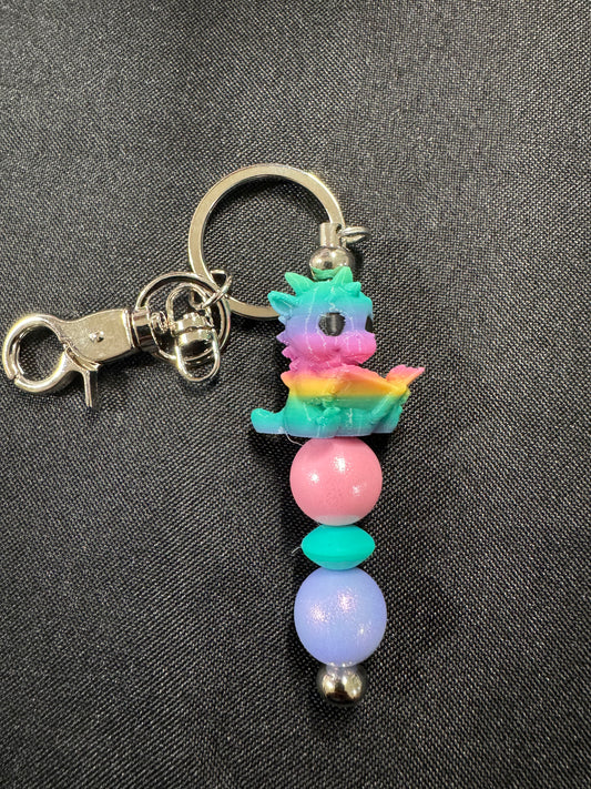 Reading Dragon keychain