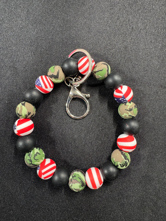 Camo/Flag wristlet
